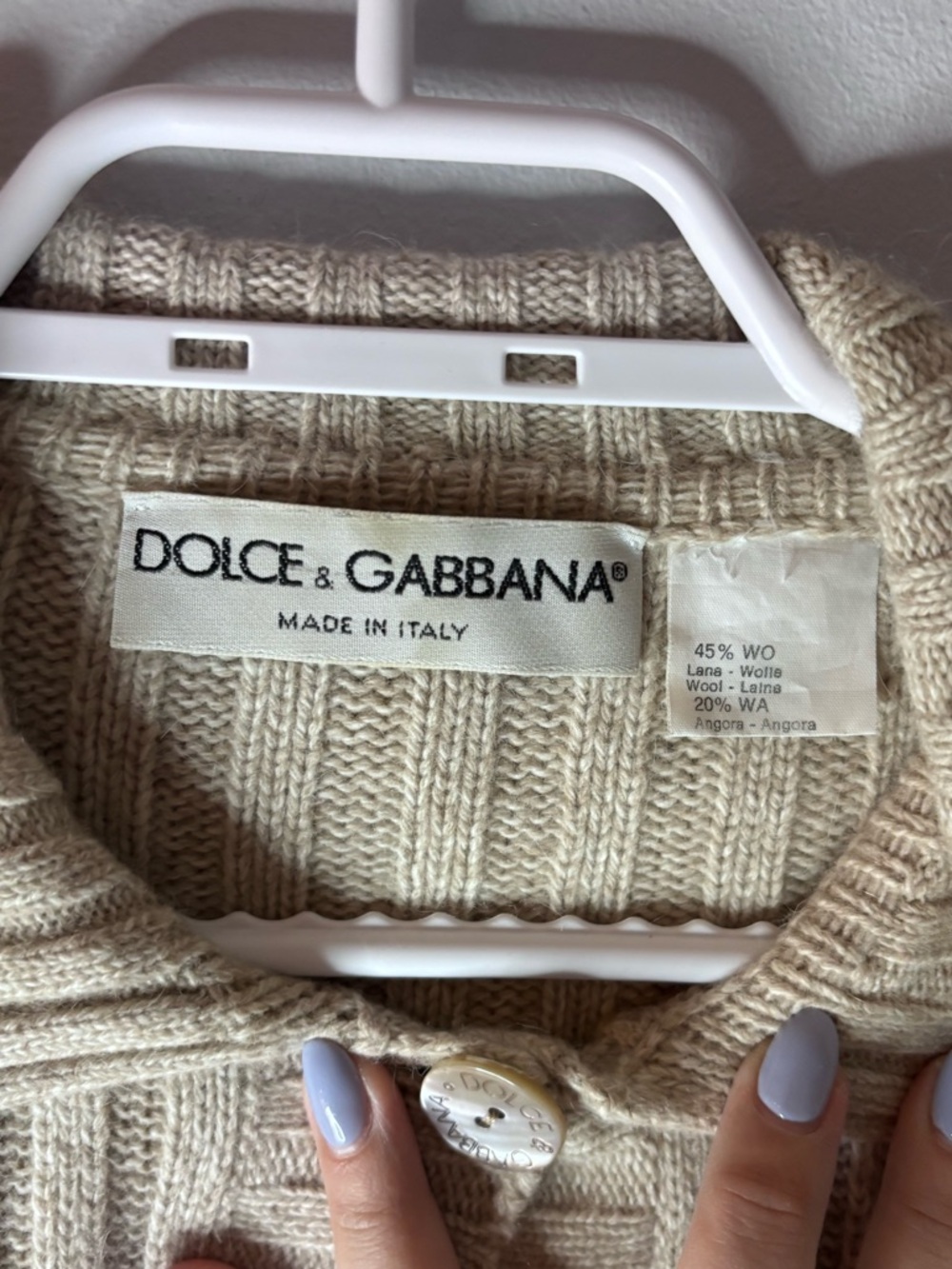 Dolce & Gabbana Beige Ribbed Button-Front Cardigan - Picture 3 of 7